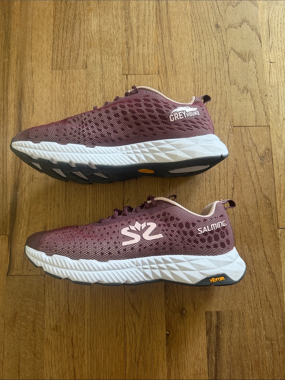Salming Greyhound Women's Road Running Shoes Burgundy Pink Vibram Sole